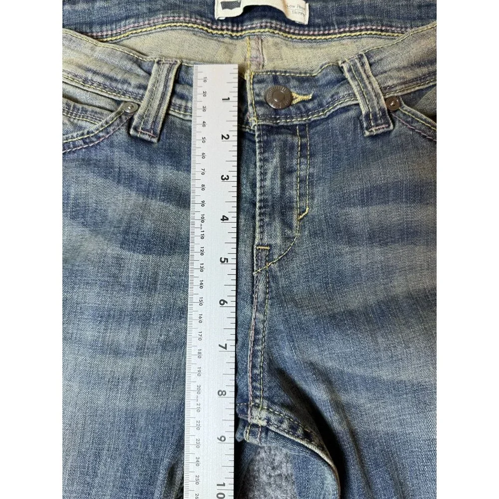 Levi's Demi Curve Low Rise Skinny Stretch Jeans Women Blue Faded Denim Sz 31x25*